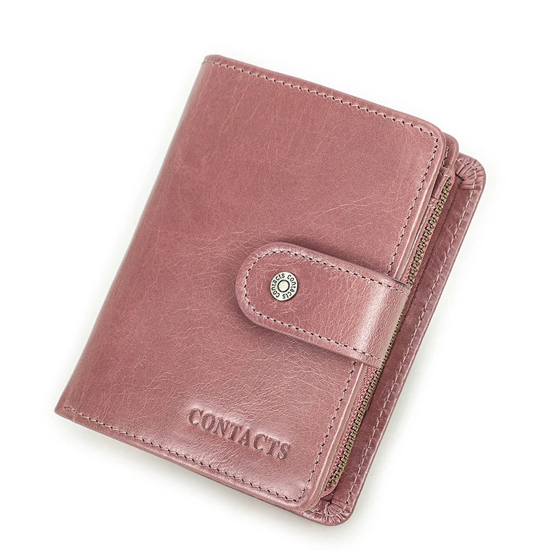 Portefeuille en cuir véritable Crazy Horse pour homme – Portefeuille avec porte-cartes, porte-monnaie et protection RFID, style vintage