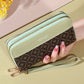 Portefeuille long femme double zip grande capacité avec dragonne et porte-cartes élégant