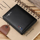 Portefeuille homme en cuir véritable compact avec porte-cartes et compartiments slim élégant