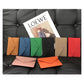 Porte-cartes enveloppe en cuir de vachette véritable style coréen pour femme