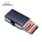 Porte-carte double en aluminium et cuir crocodile avec protection RFID