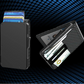 Portefeuille RFID aluminium homme avec pop-up et pince à billets design ultra fin