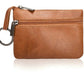 Porte-monnaie rétro en cuir véritable avec porte-clés intégré - style vintage