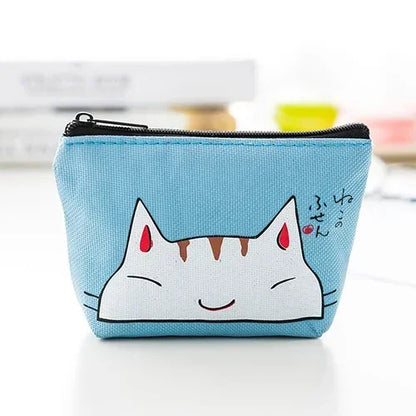 Porte-monnaie mini en similicuir imprimé avec fermeture zippée pour femme et enfant