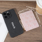 Porte-cartes ultra-fin zippé motif nœuds – mini portefeuille compact femme