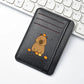 Porte-carte mince en cuir pu avec motif capybara mignon pour femme