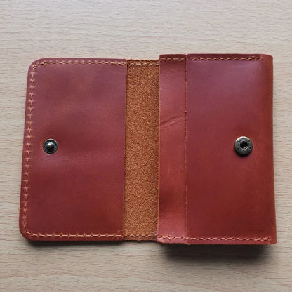 Porte-cartes en cuir véritable crazy horse vintage avec protection rfid et clip