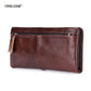 Portefeuille long vintage en cuir de vachette - Pochette business pour homme