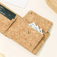 Portefeuille compact pliable en liège PU  avec porte-cartes unisexe