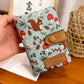 Portefeuille compact en toile imprimée porte-monnaie pliable mixte motif chat