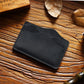 Porte-cartes en cuir véritable Crazy Horse avec 5 emplacements compact unisexe
