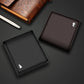 Portefeuille homme en cuir véritable bifold avec RFID et compartiment monnaie zippé