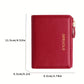 Portefeuille femme compact en cuir véritable RFID avec zip 2-en-1 porte-cartes et porte-monnaie