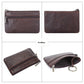 Porte-monnaie rétro en cuir véritable avec porte-clés intégré - style vintage