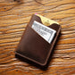 Porte-cartes slim en cuir véritable Crazy Horse avec rangement compact pour cartes