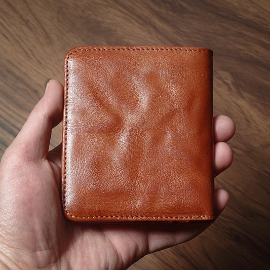 Portefeuille en Cuir Véritable | Design Bifold Minimaliste avec Slots pour Cartes | Léger et Ultra Slim
