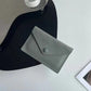Porte-cartes enveloppe en cuir de vachette véritable style coréen pour femme