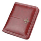 Portefeuille femme compact cuir PU avec zip et bouton pression porte-cartes élégant