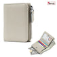Portefeuille cuir véritable RFID compact zippé porte-cartes et monnaie unisexe