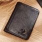Portefeuille homme en cuir véritable RFID compact trifold avec porte-cartes et compartiments