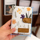 Portefeuille court femme en cuir PU imprimé floral avec zip et bouton pression