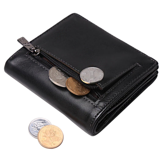 Portefeuille homme en cuir véritable grainé avec protection RFID