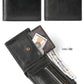 Portefeuille homme court en cuir véritable souple avec porte-monnaie zippé et multi-emplacements cartes