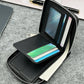 Portefeuille homme compact en cuir PU avec fermeture zippée et porte-cartes slim