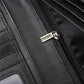 Portefeuille long homme en cuir véritable RFID avec porte-cartes et poche monnaie zippée