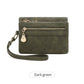 Portefeuille femme compact en cuir PU avec zip et dragonne amovible élégante