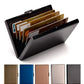 Porte-cartes RFID aluminium compact unisexe avec fermeture clip et design rigide sécurisé