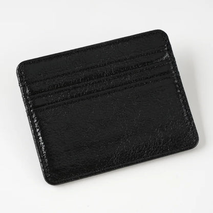 Porte-carte ultra-fin en cuir pu effet pailleté pour homme et femme