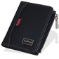 Portefeuille homme compact en cuir PU vintage avec zip, RFID et porte-cartes multifonction