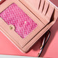 Portefeuille court pour femme motif chat en cuir PU avec porte-monnaie zippé