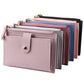 Portefeuille femme compact cuir PU avec zip et bouton pression porte-cartes multifonction