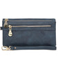 Portefeuille long rétro à double fermeture éclair pour femme en cuir PU