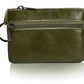 Porte-monnaie rétro en cuir véritable avec porte-clés intégré - style vintage