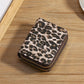 Portefeuille femme compact léopard en cuir PU avec double zip et grande capacité