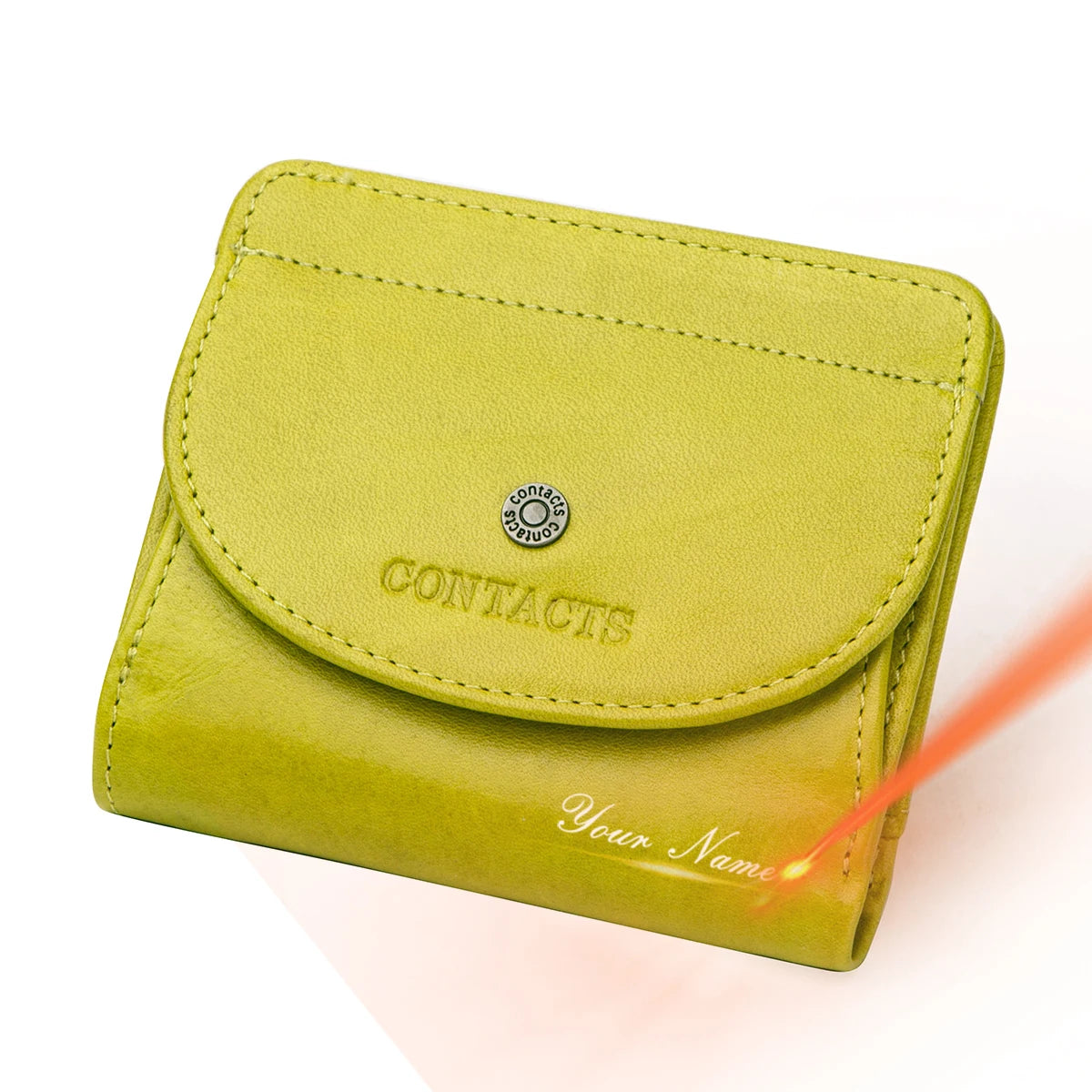 Petit portefeuille en cuir véritable pour femme et homme avec porte-monnaie