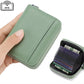 Portefeuille porte-cartes femme cuir véritable compact zippé anti-RFID 14/20 cartes