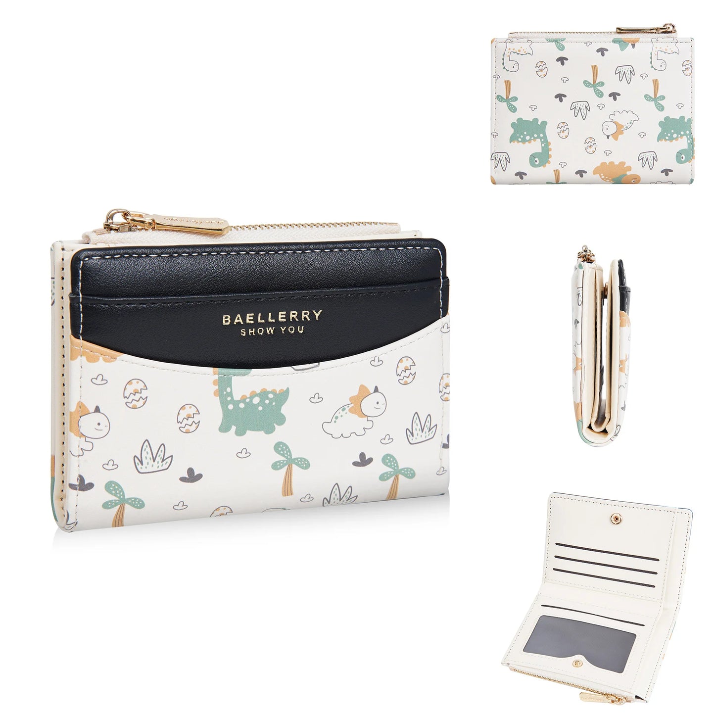 Portefeuille pour fille en cuir PU avec motifs cartoon et porte-monnaie
