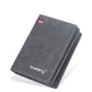 Portefeuille homme compact en PU avec zip, bouton et grande capacité de rangement