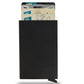 Porte-cartes RFID aluminium slim avec système pop-up portefeuille minimaliste sécurisé