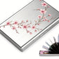 Porte-cartes RFID en acier inoxydable motif floral avec protection anti-piratage