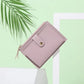 Portefeuille femme compact en cuir PU avec fermeture zippée et porte-cartes