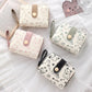 Portefeuille compact en similicuir avec porte-cartes zippé motif chat pour femme