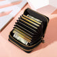 Porte-monnaie zippé en cuir PU - grande capacité pour femme