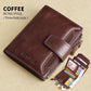 Portefeuille homme cuir véritable vintage RFID avec zip et porte-cartes multifonction