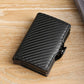 Portefeuille double compartiment aluminium et cuir PU avec protection RFID