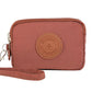 Porte-monnaie compact en nylon imperméable avec porte-cartes zippé pour femme